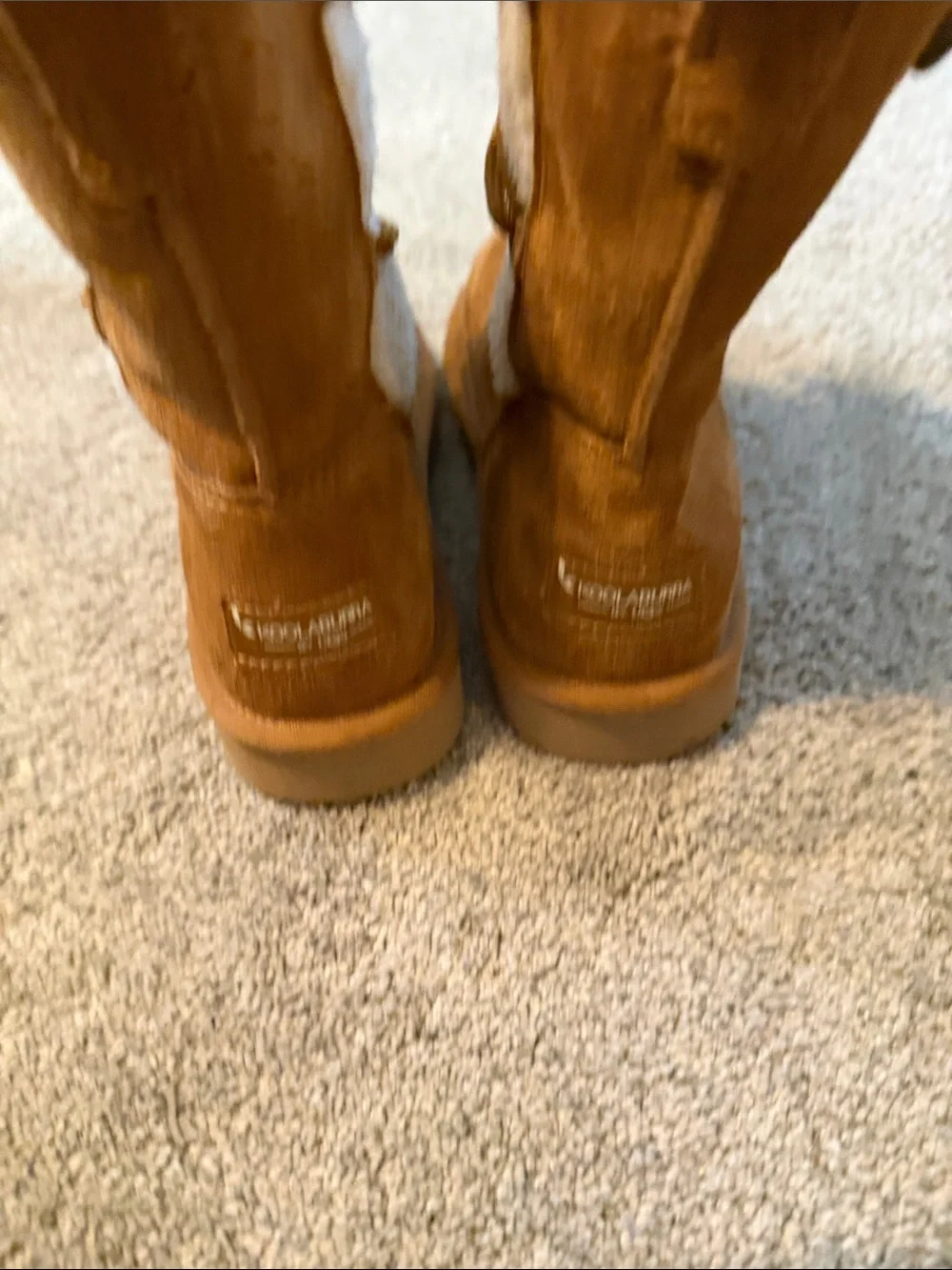 UGG Koolaburra Cozy Suede-Shearling Winter Boots - Chestnut Brown